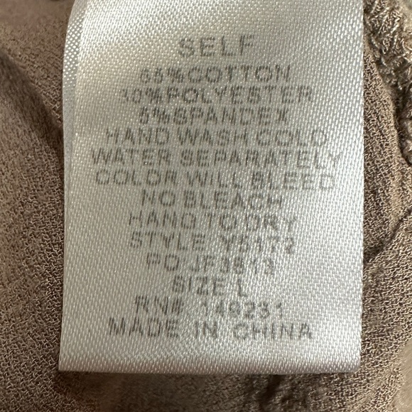 Kori America waffle knit long sleeve tunic top with ruffle hem, sz L, GUC - Picture 3 of 6